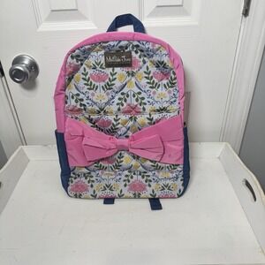 Matilda Jane Backpack Book bag Pink Bow Floral Print NWT‎